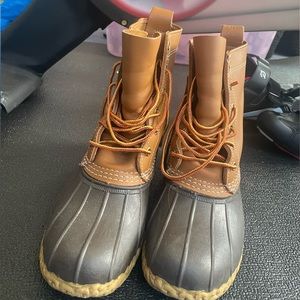 Ll bean 8” tan/brown duck boots